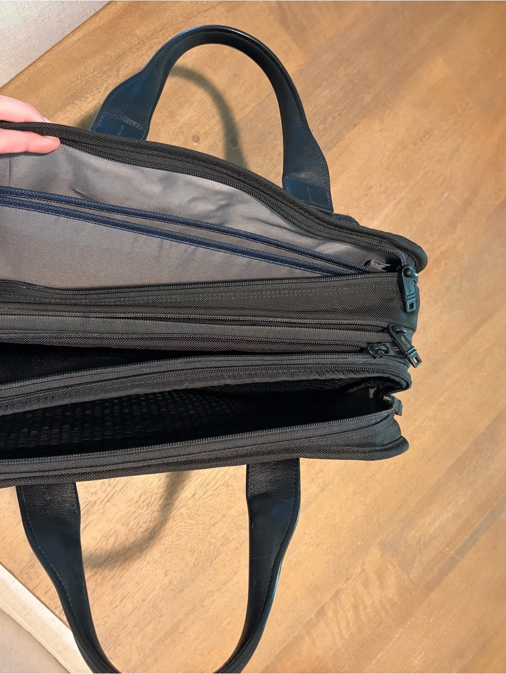 Tumi Black Nylon Laptop Briefcase with Shoulder Strap. Used. Bought for $695